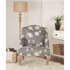 Floral Upholstered Armchair - Gray - Linon -Baxton Studio Store GUEST d005a2ff 671d 47c0 b9a5 49f867480a38