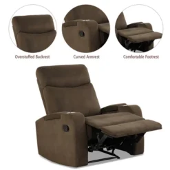 Costway Recliner Chair Single Sofa Lounger With Arm Storage & Cup Holder CoffeeGreyBrown 21 Costway Recliner Chair Single Sofa Lounger With Arm Storage & Cup Holder CoffeeGreyBrown -Baxton Studio Store GUEST d02d5f35 487f 4d66 bdd2 830405a8b3b2