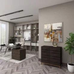 Contemporary Bold Facet Carved Wood Side Cabinet Brown - Olivia & May -Baxton Studio Store GUEST d04b9c28 a55c 4d7e 9fe5 bd3dfccf85a5