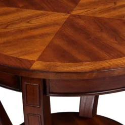 Elm Lane Farmhouse Rustic Cherry Wood Round Accent Side End Table 26" Wide Natural Curving Legs Living Room Home House Entryway -Baxton Studio Store GUEST d10a1883 42a2 483d aefb bf66be4f6ee9