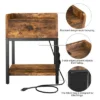 FABATO End Table And Nightstand W/ USB Charging Station And Power Supply Cord For Living Rooms And Bedrooms, Side Storage Bag Included, Rustic Brown 1 FABATO End Table And Nightstand W/ USB Charging Station And Power Supply Cord For Living Rooms And Bedrooms, Side Storage Bag Included, Rustic Brown -Baxton Studio Store GUEST d1107cc3 6b19 46bf b1ab e6bd9d006e15