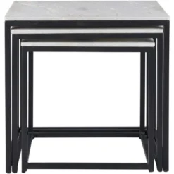 Coast To Coast Ponga 23"W Black Powder Iron And White Marble Nesting Tables Set Of 3 12 Coast To Coast Ponga 23"W Black Powder Iron And White Marble Nesting Tables Set Of 3 -Baxton Studio Store GUEST d20f6512 3de9 45f6 8042 75651617c871