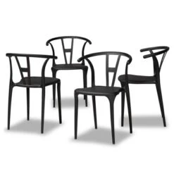 4pc Warner Plastic Dining Chair Set - Baxton Studio -Baxton Studio Store GUEST d3074905 a4d7 4646 b7d8 b264ee8523a7