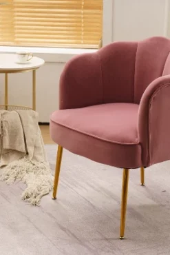 Modern Shell Shape Armchair Accent Chair With Gold Legs-ModernLuxe 21 Modern Shell Shape Armchair Accent Chair With Gold Legs-ModernLuxe -Baxton Studio Store GUEST d35958aa ed58 42df 9413 98967e7485ff