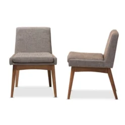 Set Of 2 Nexus Mid - Century Modern Wood Finishing And Fabric Upholstered Dining Side Chair Gravel/Walnut Brown - Baxton Studio 8 Set Of 2 Nexus Mid - Century Modern Wood Finishing And Fabric Upholstered Dining Side Chair Gravel/Walnut Brown - Baxton Studio -Baxton Studio Store GUEST d59a59c6 08cd 411f be1f 3590aede5d93