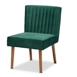 Alvis Velvet Upholstered And Wood Dining Chair - Baxton Studio -Baxton Studio Store GUEST d5b1fc91 eabb 49c4 a963 6e222d16cbc7