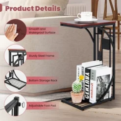 Costway 1PC2 PCS C-Shaped Side Sofa Narrow Snack Table For Living Room Bedroom Small Space 17 Costway 1PC2 PCS C-Shaped Side Sofa Narrow Snack Table For Living Room Bedroom Small Space -Baxton Studio Store GUEST d5c7d7a6 1a74 4791 bb87 7a228995d6a2