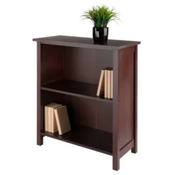 30" 3 Tier Milan Storage Shelf Or Bookshelf Medium Walnut - Winsome -Baxton Studio Store GUEST d6686b9d bac7 46de 8443 60c91f13b0ed