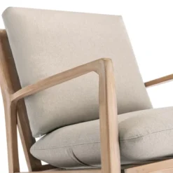 Christie Linen Fabric Upholstered Solid Wood Armrest Nursery Glider Rocker Chair For Living And Bedroom-Maison Boucle -Baxton Studio Store GUEST d6f116b1 9ea8 4ebe a926 175d34f068ba