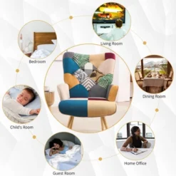 FERPIT Upholstered Wingback Accent Chair & Rocking Chair With Rubberwood Legs & Rockers -Baxton Studio Store GUEST d71b6dce 0a9b 4b30 94c1 d280107ffa97