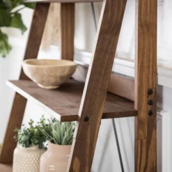 68.25" Boho 4 Tier Solid Wood Ladder Bookshelf Plant Stand - Saracina Home 21 68.25" Boho 4 Tier Solid Wood Ladder Bookshelf Plant Stand - Saracina Home -Baxton Studio Store GUEST d756fff6 0613 4011 a12a 79814189b1d0