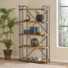 Yorktown 66.75" 5-Shelf Industrial Bookcase Brown - Christopher Knight Home -Baxton Studio Store GUEST d7bc22a0 bbab 4bcf 8140 0e5630df0135