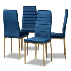 4pc Armand Velvet Fabric Upholstered And Metal Dining Chair Set - Baxton Studio 21 4pc Armand Velvet Fabric Upholstered And Metal Dining Chair Set - Baxton Studio -Baxton Studio Store GUEST d897f26e 61a4 4452 8a96 0f96460832a3
