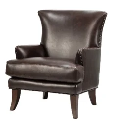 Jorge Vegan Leather Armchair With Nailhead Trim | Karat Home 28 Jorge Vegan Leather Armchair With Nailhead Trim | Karat Home -Baxton Studio Store GUEST da9bef7b e37c 4078 846f 1652d79d40e7