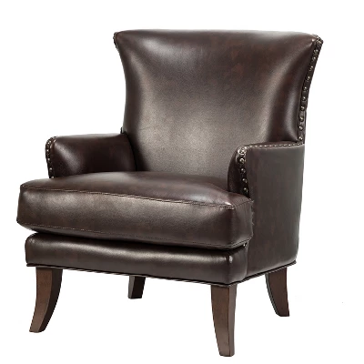 Jorge Vegan Leather Armchair With Nailhead Trim | Karat Home 15 Jorge Vegan Leather Armchair With Nailhead Trim | Karat Home - Image 13