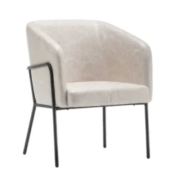 Modern Barrel Chair With Metal Base Faux Leather - WOVENBYRD -Baxton Studio Store GUEST db6f6e8a 9d22 49c2 9cf4 c7105893786d
