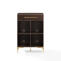 42.25" Juno Record Storage Cube Bookcase Dark Brown - Crosley -Baxton Studio Store GUEST e0e91718 efd3 48bf 8d10 a26c6416cc65