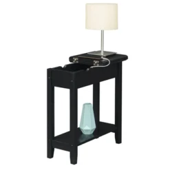 American Heritage Flip Top End Table With Charging Station And Shelf - Breighton Home -Baxton Studio Store GUEST e14b3c86 2138 42dd b87d c97393e07e13