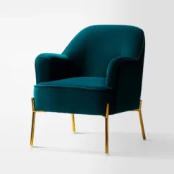 Odo Upholstered Accent Chair Velvet Comfy Living Room Arm Chair | Karat Home -Baxton Studio Store GUEST e16a52e3 544d 4349 acf9 3a964105e9e5