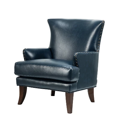Jorge Vegan Leather Armchair With Nailhead Trim | Karat Home 13 Jorge Vegan Leather Armchair With Nailhead Trim | Karat Home - Image 11