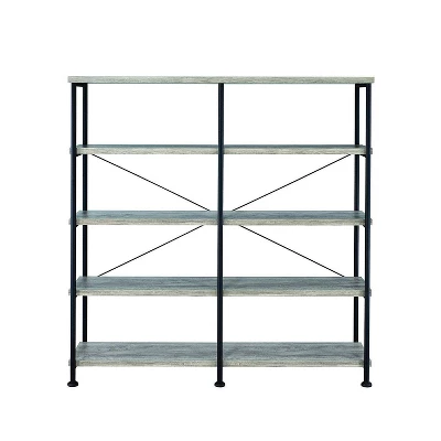 63" Industrial 4 Tier Bookshelf With Particleboard And Metal Frame - Benzara 11 63" Industrial 4 Tier Bookshelf With Particleboard And Metal Frame - Benzara - Image 9