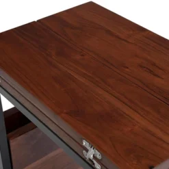 BIRDROCK HOME Acacia Wood Expandable C Shaped Side Table With Magazine Rack, Phone & Tablet Stand -Baxton Studio Store GUEST e23bb5b0 034c 4e30 94d7 29dbbb749954