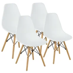 Costway Set Of 4 Modern Dining Side Chair Armless Home Office W/ Wood Legs White/Black/Blue 23 Costway Set Of 4 Modern Dining Side Chair Armless Home Office W/ Wood Legs White/Black/Blue -Baxton Studio Store GUEST e2b76bb3 8436 4d23 823b 7fc08e91c653