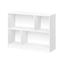 Kids' Horizontal Bookcase With Cubbies White - RiverRidge Home