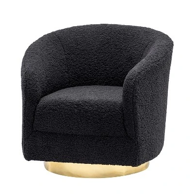 Pierfranco Wooden Upholstered Accent Barrel Chair Swivel Barrel Chair With Metal Base | ARTFUL LIVING DESIGN 14 Pierfranco Wooden Upholstered Accent Barrel Chair Swivel Barrel Chair With Metal Base | ARTFUL LIVING DESIGN - Image 12