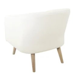 Sherpa Accent Chair With Wood Legs Cream - HomePop -Baxton Studio Store GUEST e4c84dd9 0c07 4212 bff1 4213c3bbe283