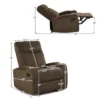 Costway Recliner Chair Single Sofa Lounger With Arm Storage & Cup Holder CoffeeGreyBrown 2 Costway Recliner Chair Single Sofa Lounger With Arm Storage & Cup Holder CoffeeGreyBrown -Baxton Studio Store GUEST e50109d9 9f14 4290 89a8 f4ea1e790e3c