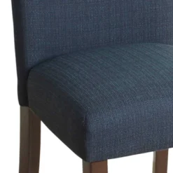Fabric Upholstered Wooden Parson Dining Chair With Splayed Back Blue/Brown - Benzara 7 Fabric Upholstered Wooden Parson Dining Chair With Splayed Back Blue/Brown - Benzara -Baxton Studio Store GUEST e5012c58 4407 4435 b94f 2a4b5132295a