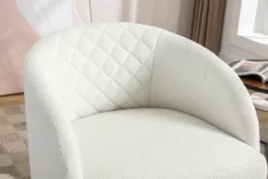 Doris 360° Swivel 21.06'' Seat Width Soft Touch Modern Teddy Upholstered Accent Armrest Barrel Chairs And Diamond Lattice Back-Maison Boucle -Baxton Studio Store GUEST e5881372 dcaa 42db bbb6 0db9760df09d