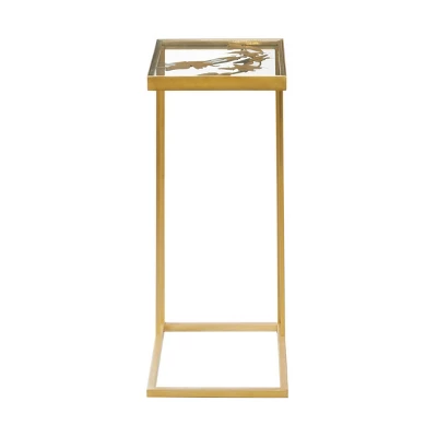 Contemporary Metal And Glass Accent Table Gold - Olivia & May 4 Contemporary Metal And Glass Accent Table Gold - Olivia & May - Image 2