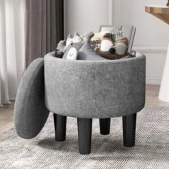 Costway Modern Accent Chair With Ottoman Armchair Barrel Sofa Chair With Footrest Grey -Baxton Studio Store GUEST eb1fb0c7 75fa 4140 af2a e80c8f4cbdc0