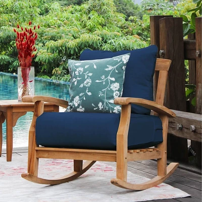 Caterina Teak Patio Rocking Chair With Cushion - Cambridge Casual 9 Caterina Teak Patio Rocking Chair With Cushion - Cambridge Casual - Image 7
