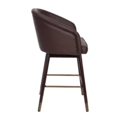 Merrick Lane Modern Wood Frame Stool With Metallic Accents -Baxton Studio Store GUEST ef137100 8c00 42ff b0cd 683e939d4e4e