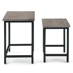 2pc Rhonda Solid Mango Wood Nesting Side Table - Wyndenhall -Baxton Studio Store GUEST ef14bfe3 0329 4447 b97f c19dd1bcfd1d