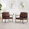 PU Leather Metal Frame Armchair With Non-slip Adsorption Feet And Back Cushion - ModernLuxe -Baxton Studio Store GUEST ef333f8c 415e 47b3 a18f 83a61f341c41