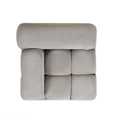 Jennifer Taylor Home Marcel 36 Inch Modular Modern Lounge Arm Chair, Pebble Gray Corduroy 6 Jennifer Taylor Home Marcel 36 Inch Modular Modern Lounge Arm Chair, Pebble Gray Corduroy - Image 4