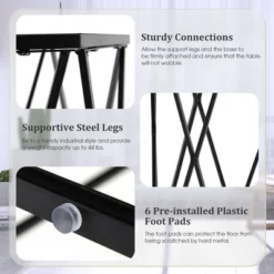 Costway End Table Tempered Glass Top Metal Frame Hexagonal Accent Side Table Living Room -Baxton Studio Store GUEST f08b6455 9543 4dbc 910f cf73e11ed044