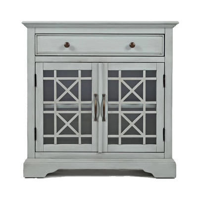32" Craftsmen Series Spacious Wooden Accent Cabinet Light Gray - Benzara 2 32" Craftsmen Series Spacious Wooden Accent Cabinet Light Gray - Benzara