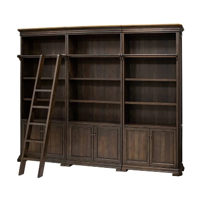 94" Sonoma Bookcase Wall With Wood Ladder Brown - Martin Furniture 5 94" Sonoma Bookcase Wall With Wood Ladder Brown - Martin Furniture - Image 3