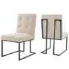 Set Of 2 Privy Stainless Steel Upholstered Fabric Dining Chairs - Modway -Baxton Studio Store GUEST f1dda402 ac3f 4a2a 8070 60d8510fd361