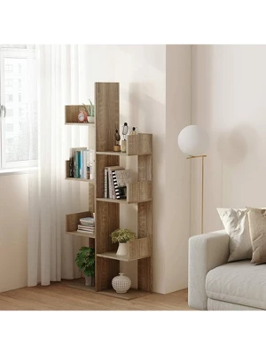 Year Color Rustic Wood Freestanding Industrial Bookshelf For Storage In Bedroom, Living Room, And Office 7 Year Color Rustic Wood Freestanding Industrial Bookshelf For Storage In Bedroom, Living Room, And Office - Image 5