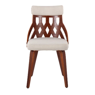 Set Of 2 York Dining Chairs Cream/Walnut - Lumisource 7 Set Of 2 York Dining Chairs Cream/Walnut - Lumisource - Image 5