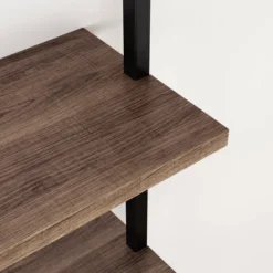 39" 3 Tier Wall Mount Floating Bookshelf Reclaimed Oak/Matte Black - Nathan James -Baxton Studio Store GUEST f55a647e d58d 493e b573 a51be2d3f176