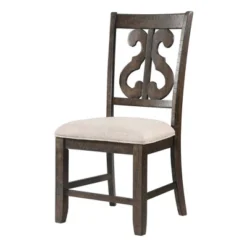 Stanford Wooden Swirl Back Chair Brown - Picket House Furnishings -Baxton Studio Store GUEST f5ad6545 c239 48bd ba8c b2514ef84ef8