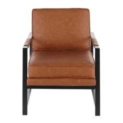 Franklin Armchair With Faux Leather Black/Camel Brown - LumiSource 12 Franklin Armchair With Faux Leather Black/Camel Brown - LumiSource -Baxton Studio Store GUEST f5b6f9c9 9467 45c8 8385 e2c59145b4d4