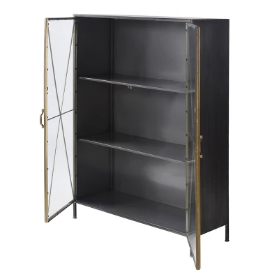 Richard Carter Display Metal Cabinet Gun Metal Antique Gold - StyleCraft 5 Richard Carter Display Metal Cabinet Gun Metal Antique Gold - StyleCraft - Image 3
